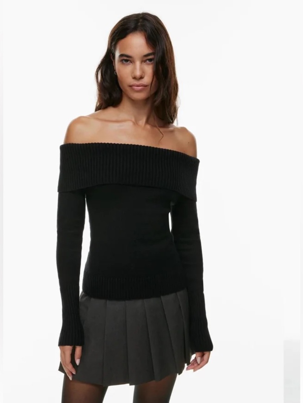Aritzia Sunday Best Topaz Sweater cotton/cashmere blend Black XS
